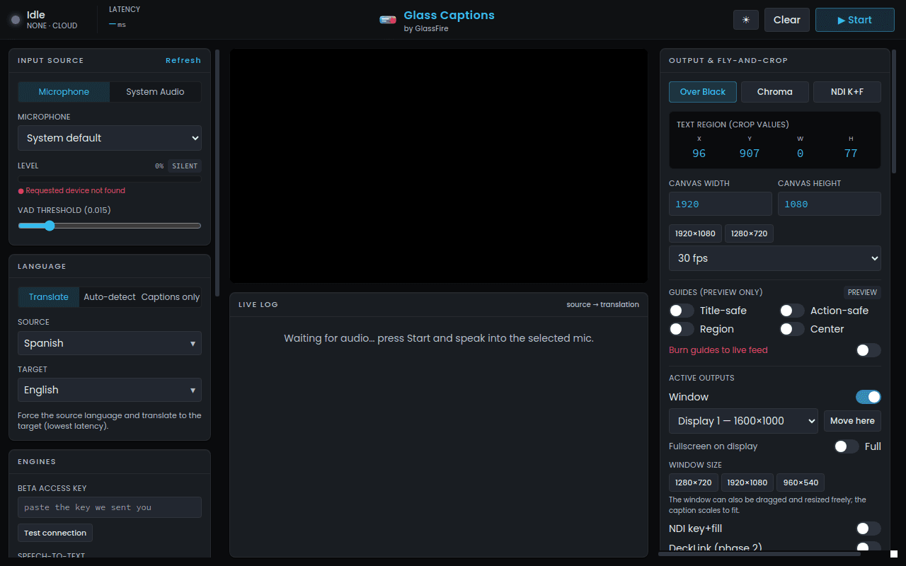 Glass Captions screenshot